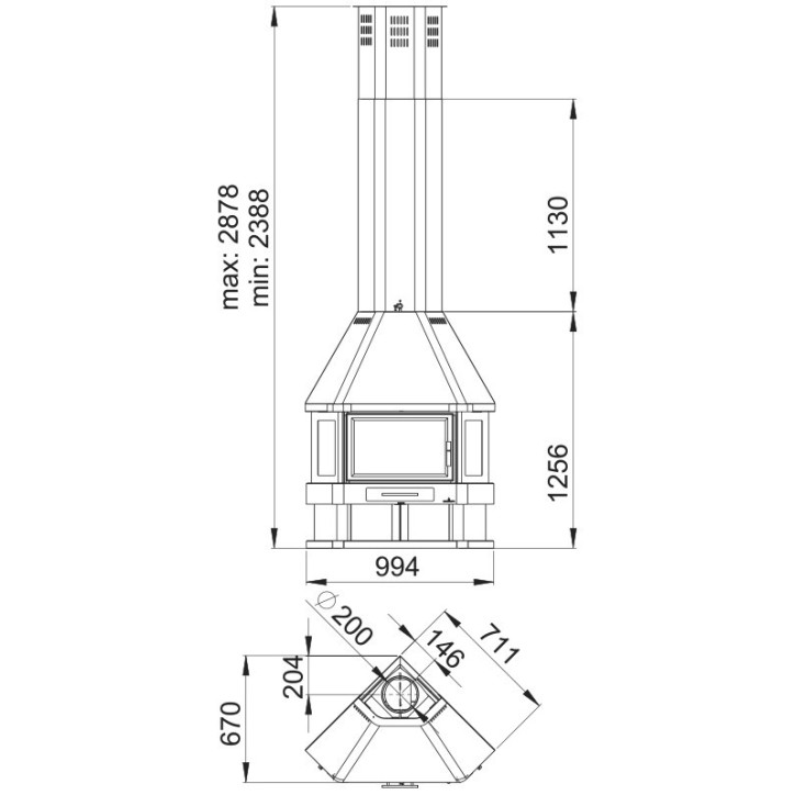 Poêle à bois LORCA - 14kw