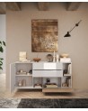 Salon complet ANDORRE Chêne cadiz et blanc
