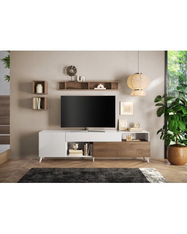 Salon complet ANDORRE Chêne mercure et blanc