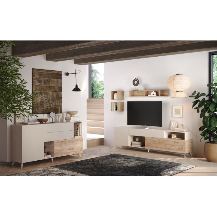 Salon complet ANDORRE Chêne cadiz et cashmere