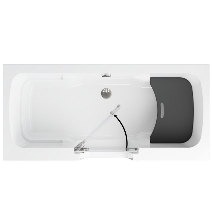 copy of Banheira de entrada ADELAIDE II preto 160/170/180x75/80x54 cm