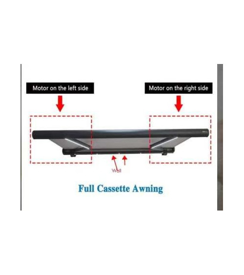 Toldo beige 3×2,5 m con cofre integral motorizado con LED - Victor