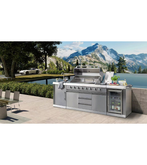 Cuisine d'éxtérieur BBQ luna - 243,5 × 61 × H90 cm