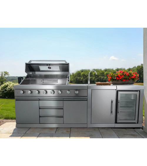 Cozinha de Exterior BBQ Lior - 243,5 × 61 × H90 cm
