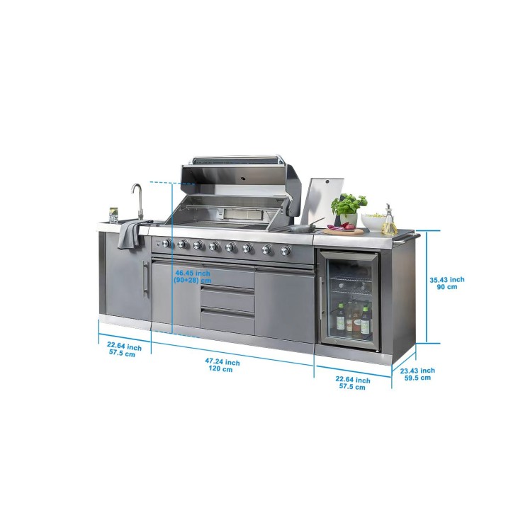 copy of BBQ Lior buitenkeuken - 243,5 × 61 × H90 cm