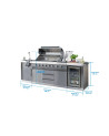 Cucina da esterno BBQ Luna in inox – 235 × 59 × H90 cm