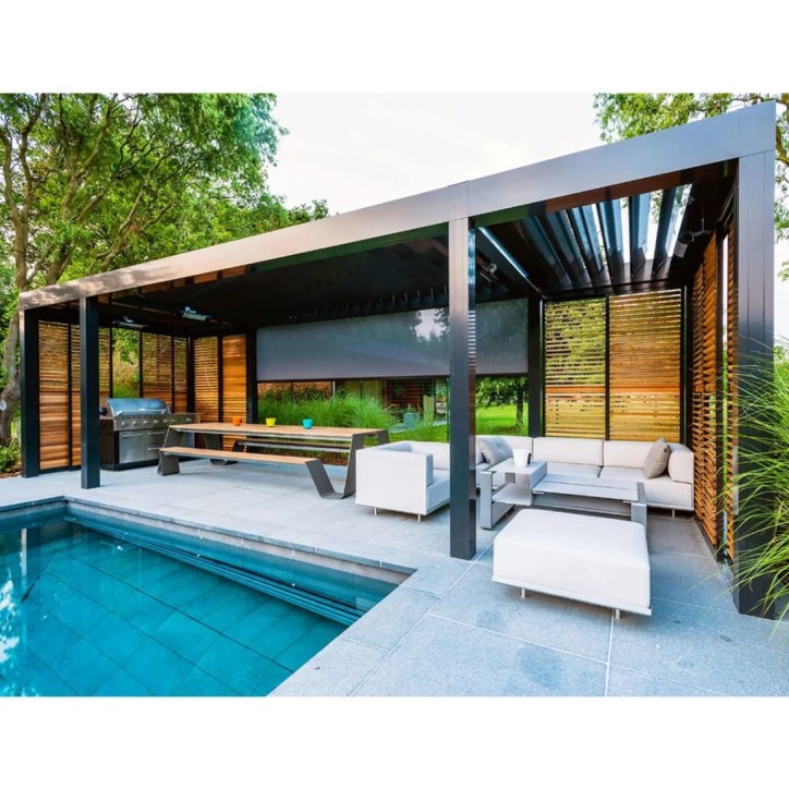 Pergola Elite 8x3m en aluminium premium + lames motorisées Pergola Elite 8x3m en aluminium premium + lames motorisées