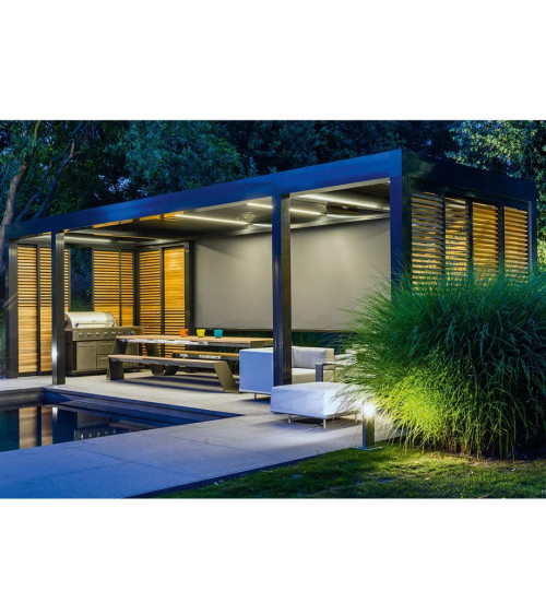 Pergola Elite 8x3 m premium-alumiinia + moottoroidut lamellit