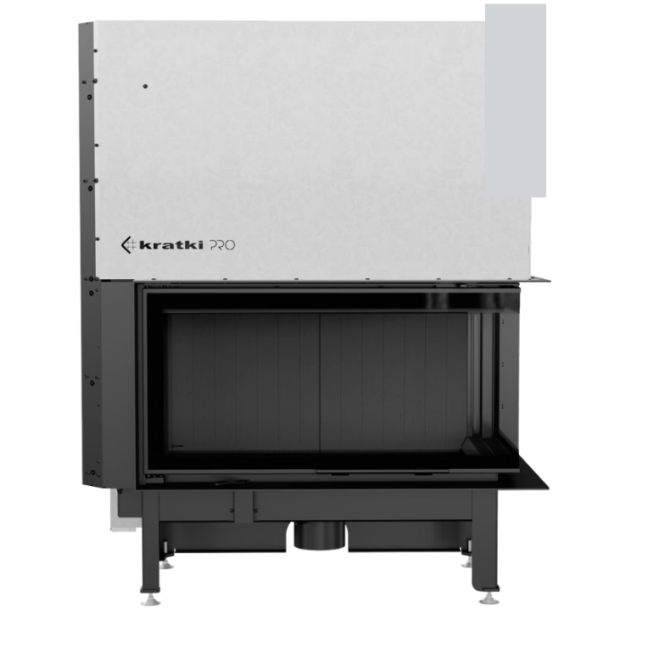 Insert cheminée NADIA 14 vitre à droite ouverture relevable BLACK