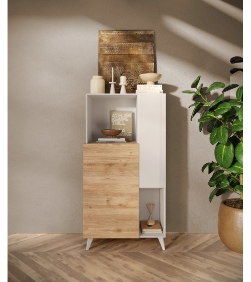 Salon complet ANDORRE II Chêne cadiz et blanc