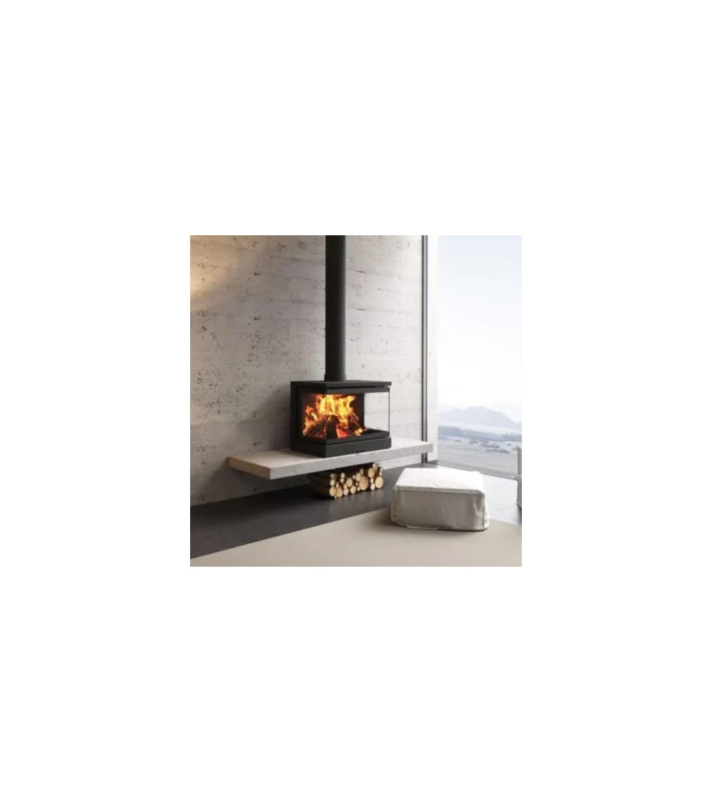 Insertable para chimenea de leña KFD ECO iLUX 90 esquina derecha | Fabricación europea en nuestra tienda online.