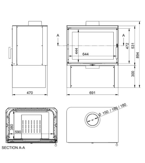Houtkachel KFD ECO iLUX 90 rechte hoek | Europese productie in onze online winkel