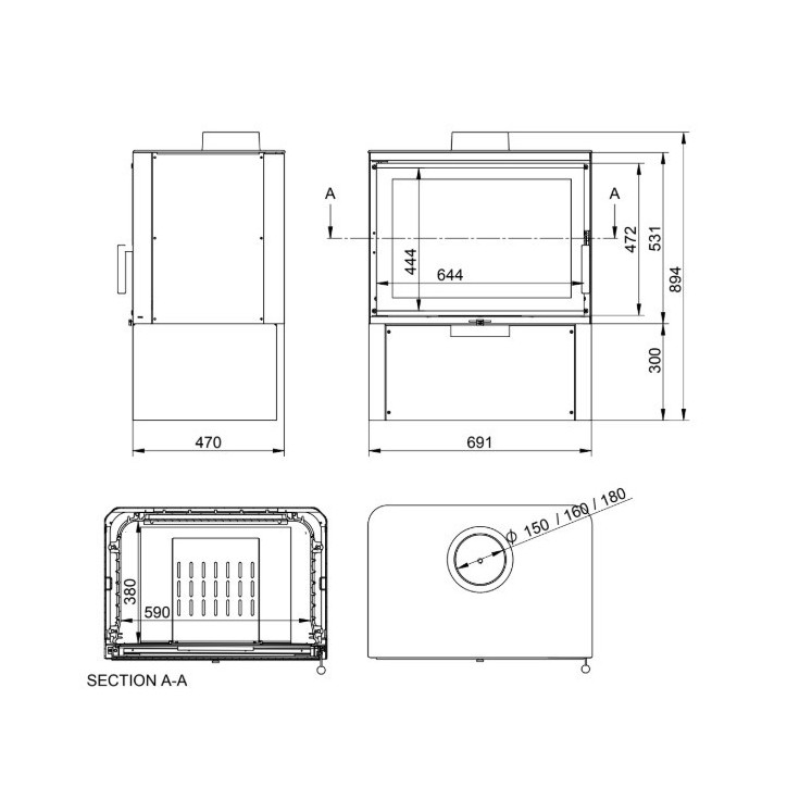 Holzkamineinsatz    KFD STO M14 3F