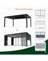 Pergola Elite 8x3 m premium-alumiinia + moottoroidut lamellit