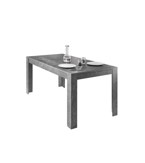 Mesa extensible CARRARA mármol gris antracita 137/185 x 79 x 90 cm