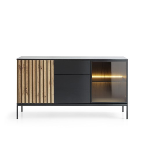 Buffet ODENSE 154 cm chêne et noir