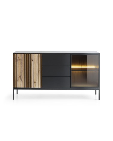 Buffet ODENSE 154 cm chêne et noir