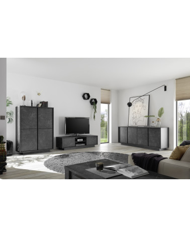 Mueble TV CARRARA mármol gris antracita 140 cm