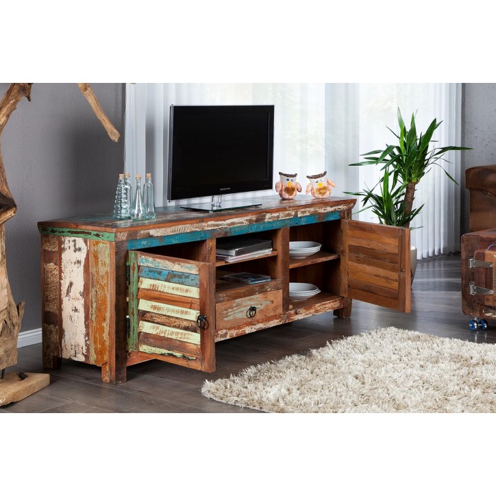 copy of Mueble TV ECO II de madera reciclada y madera de mango