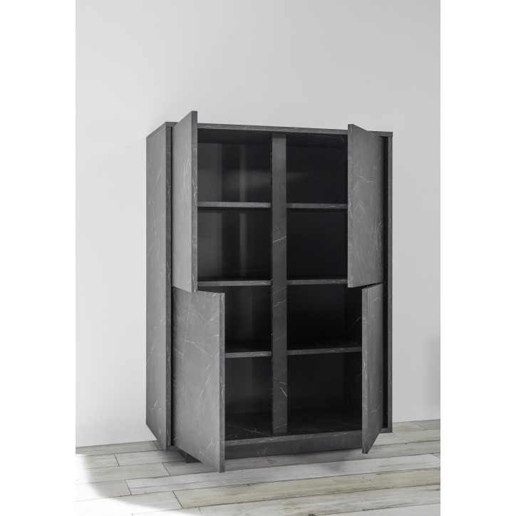 Conjunto mueble TV, y armario CARRARA mármol gris antracita 140 cm Conjunto mueble TV, y armario CARRARA mármol gris antracita 140 cm