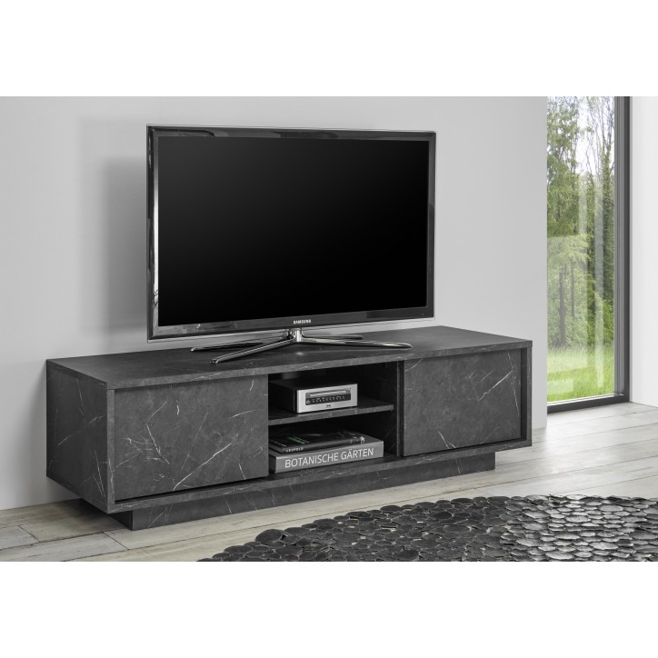 Conjunto mueble TV, y armario CARRARA mármol gris antracita 140 cm Conjunto mueble TV, y armario CARRARA mármol gris antracita 140 cm