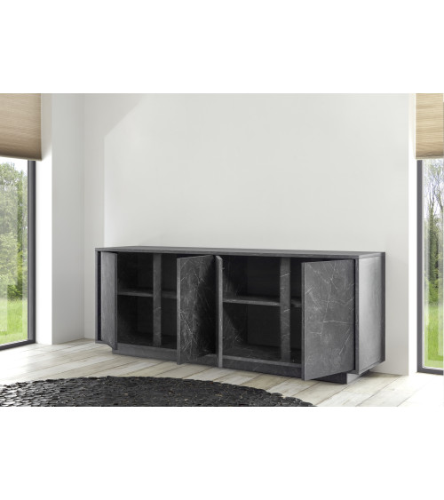 Buffet BASIC marbre gris anthracite 160 cm