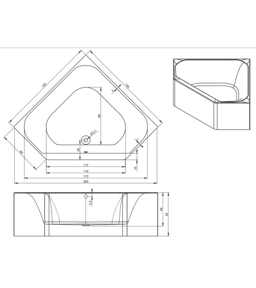 EULALIE 140/150/160 x76x60 badkuip met deur voor mensen met beperkte mobiliteit - design badkuipen - badkamermeubels
