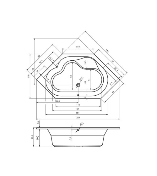 EULALIE 140/150/160 x76x60 badkuip met deur voor mensen met beperkte mobiliteit - design badkuipen - badkamermeubels