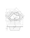 Baignoire d'angle encastrable LINCOLN 145 x 145 cm