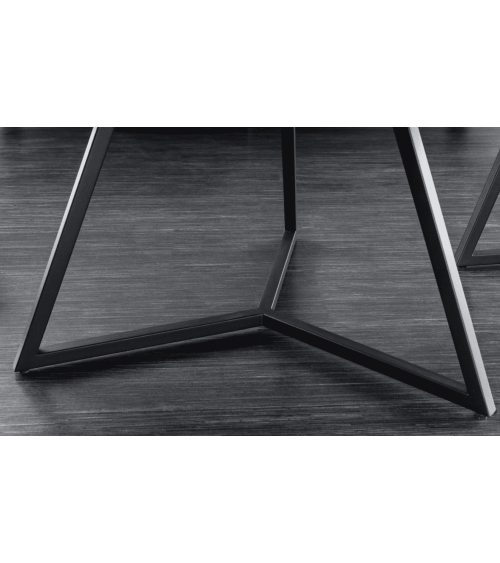 Table basse MARVELOUS 90 cm en céramique taupe et verre trempé