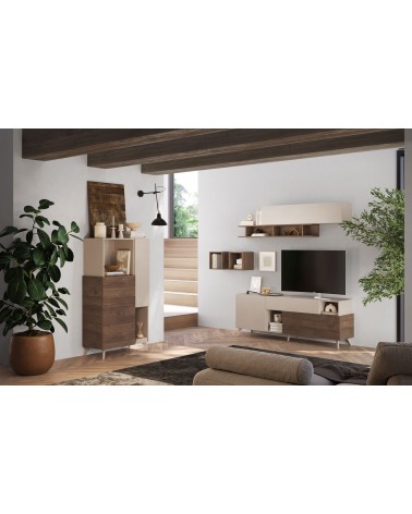 Salon complet ANDORRE II Chêne mercure et cashmere