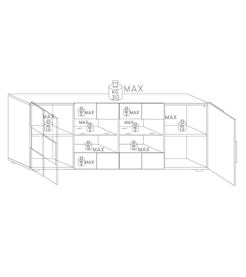 Buffet DAMA 241 cm , gris