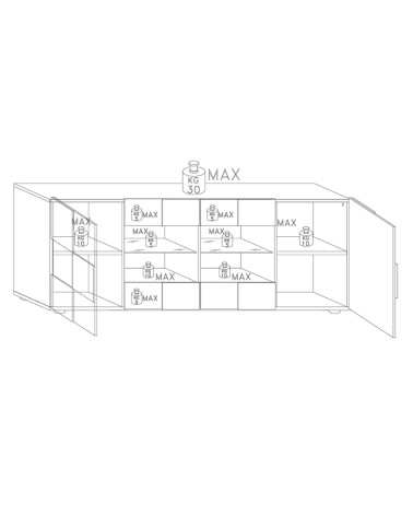 copy of Dressoir DAMA 181 cm , grijs