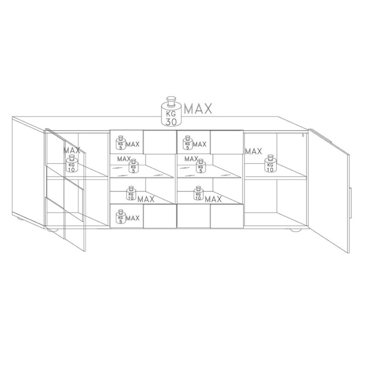 copy of Dressoir DAMA 181 cm , grijs copy of Dressoir DAMA 181 cm , grijs