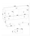 Buffet ODENSE 154 cm chêne et noir