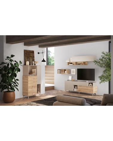 Salon complet ANDORRE II Chêne cadiz et Cashmere