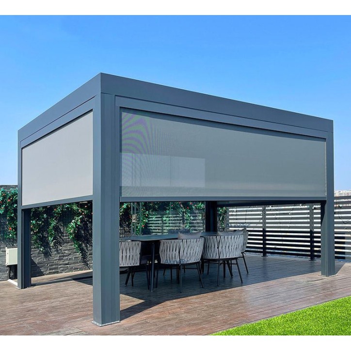 Pergola Patrice - 4x4m en aluminium avec 2 stores