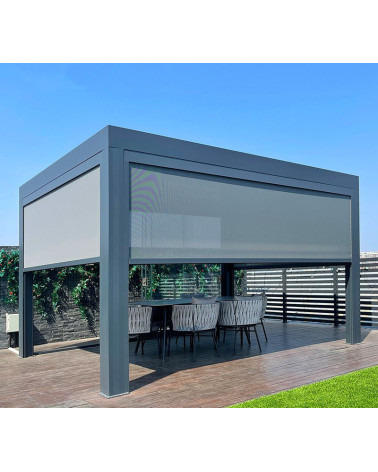 Pergola Patrice - 4x4m in alluminio con 2 tende