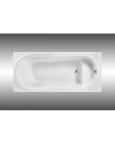 Baignoire Serenya 180 x 80 cm avec zone ergonomique intégrée 2-en-1