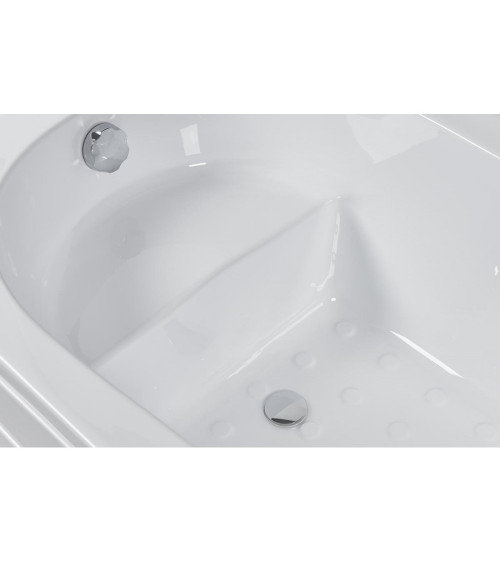 Baignoire Serenya 180 x 80 cm avec zone ergonomique intégrée 2-en-1- baignoire design - mobilier salle de bain design