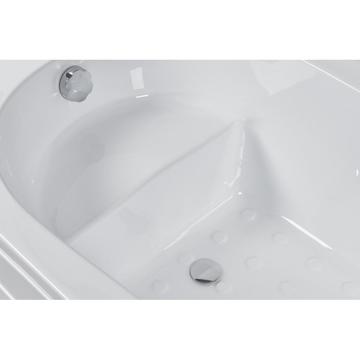 Baignoire Serenya 180 x 80 cm avec zone ergonomique intégrée 2-en-1