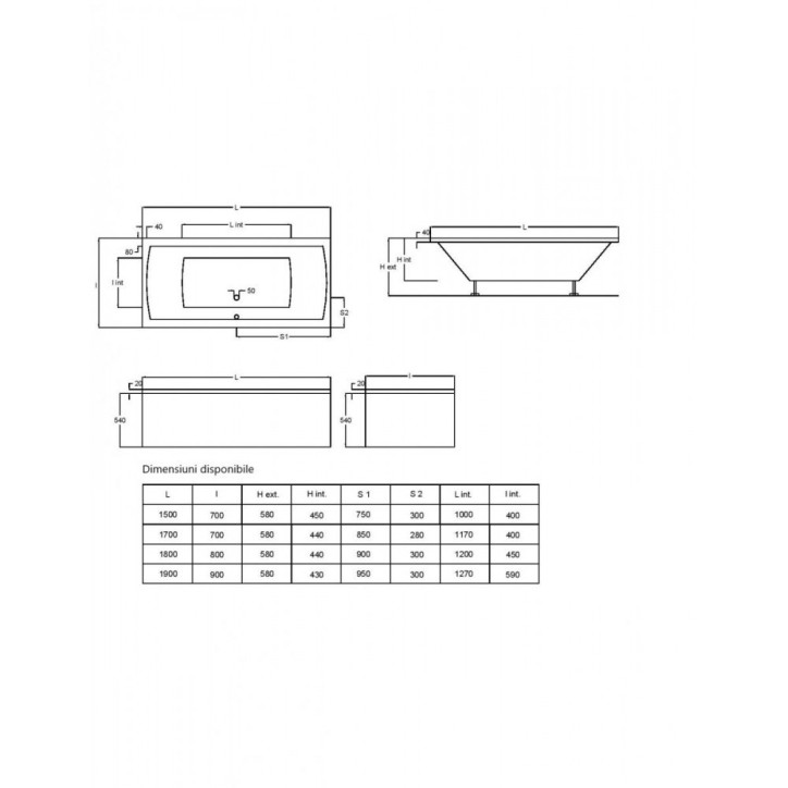 copy of Badewanne MODERN 170x70 cm