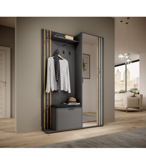 Mueble recibidor NELLY 131x192x40 cm grafit