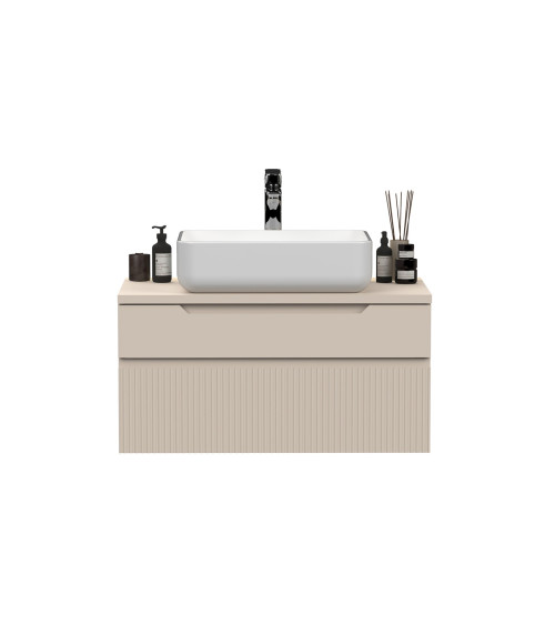 Móvel de casa de banho, móvel de parede+coluna+lavatório duplo START branco brilhante, 122 x 53 x 47 cm