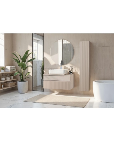 Mobile da bagno, pensile+colonna+lavabo doppio START bianco lucido, 122 x 53 x 47 cm