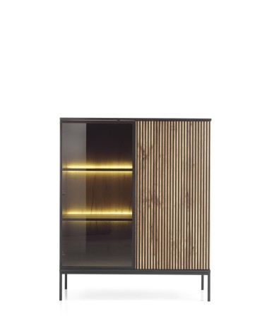 Vaisselier ODENSE 104 cm - chêne et noir