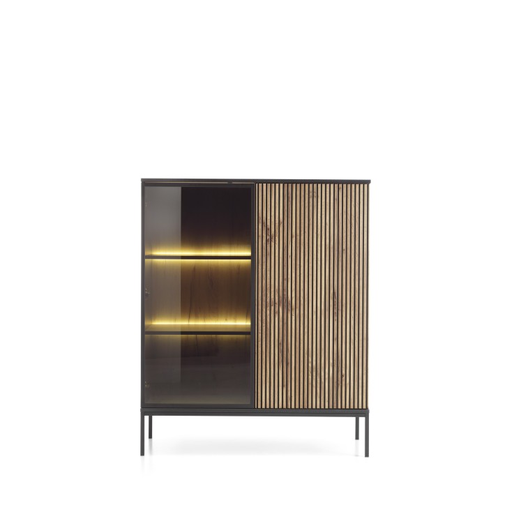 Vaisselier ODENSE 104 cm - chêne et noir