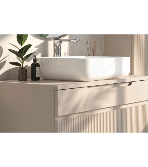 Mobile da bagno, pensile+colonna+lavabo doppio START bianco lucido, 122 x 53 x 47 cm