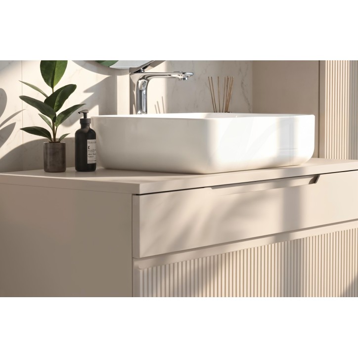 Set mobili da bagno, mobile sospeso+colonna RIO cashmere, 100x 93 x 48 cm