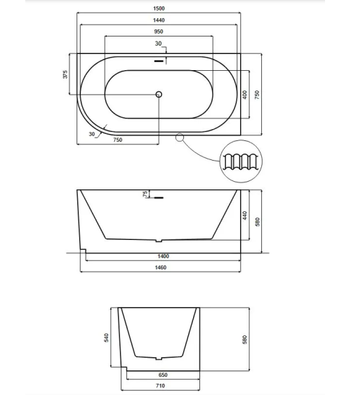 Baignoire MIRANO- baignoire design - mobilier salle de bain design